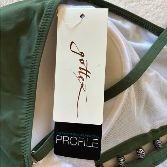 Profile By Gottex Olive Green One Piece Swimsuit - Picture 4 of 4